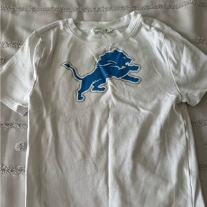 Kids White and Blue Detroit Lions Graphic T-Shirt